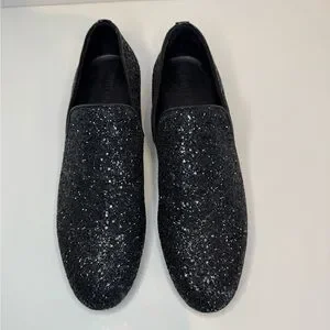 Jimmy Choo | Shoes | New Jimmy Choo Black Glitter Loafers  display picture 3